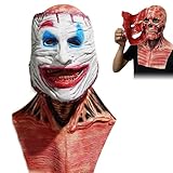 Lotvic Máscara de Halloween de doble capa, máscara de terror, máscara de payaso de terror, máscara de látex de doble capa extraíble para Halloween, carnaval, cosplay, fiestas de disfraces