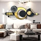 ERMOFAV Metal Wall Art, Abstract Wall Décor Black and White Metal Wall Decor, Large 59×22 In Modern Metal Wall Sculptures Decor for Home, Living Room, Bedroom, Dining Room,Entryway,Kitchen,Office