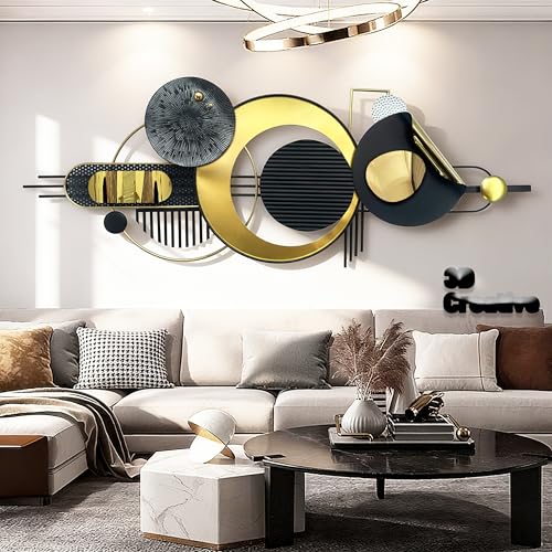 ERMOFAV Metal Wall Art, Abstract Wall Décor Black and White Metal Wall Decor, Large 59×22 In Modern Metal Wall Sculptures Decor for Home, Living Room, Bedroom, Dining Room,Entryway,Kitchen,Office