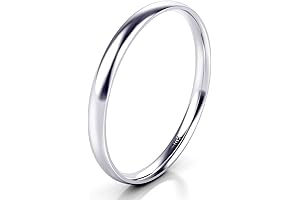 Gleaming 10K White Gold 2MM Round Dome Wedding Band: A Symbol of Timeless Elegance