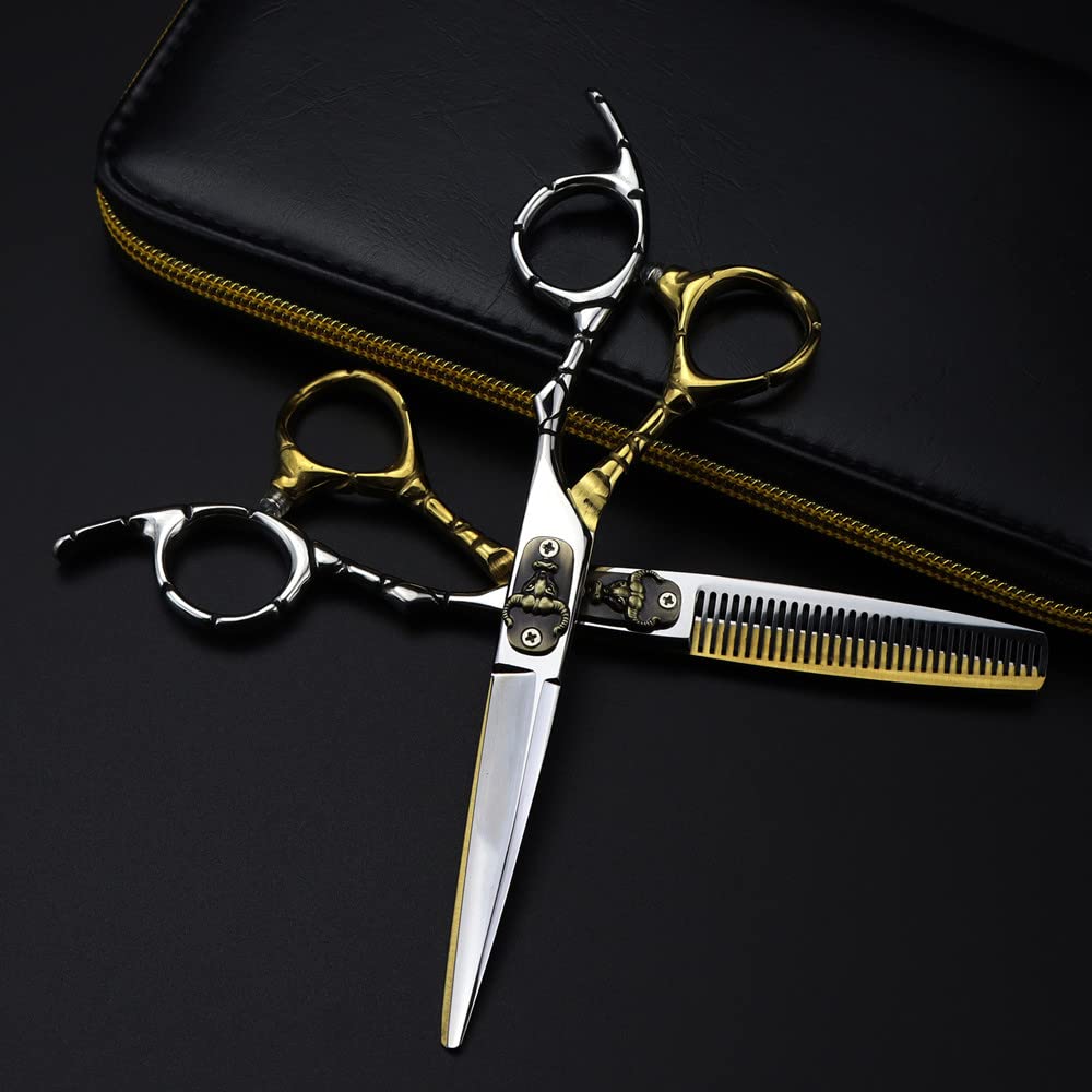 Ciseaux de coupe de cheveux ergonomiques anti fatigue pour barbier