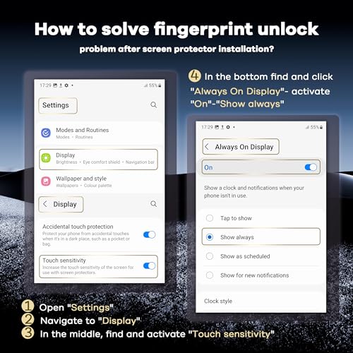 Image of AACL Screen Protector 2 Pack for Samsung Galaxy S25 S24 Glass | 9H hardness tempered glass resists daily scratches and wear for long durability