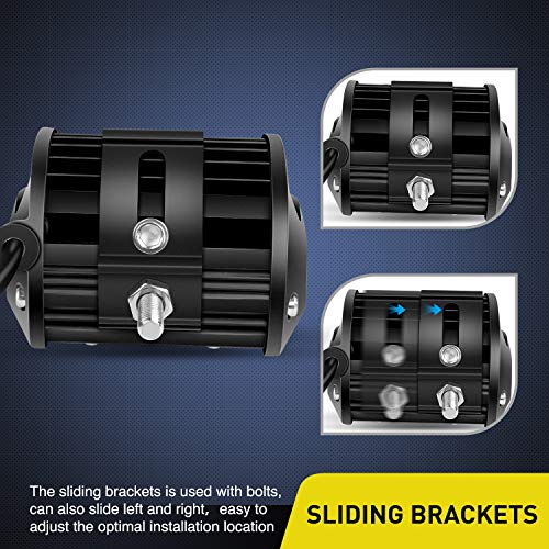Image of Nilight 2PCS Base Mounting Brackets Universal Slide Bracket Kits for LED Light Bar, Model: 90035B