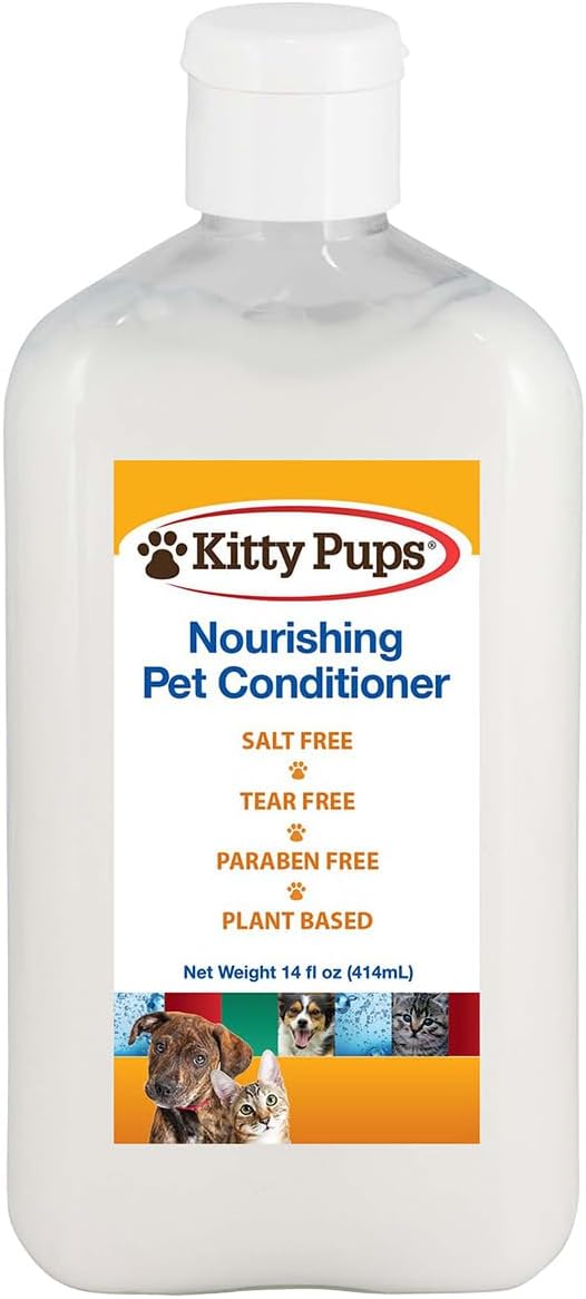KittyPups Nourishing Pet Conditioner, Plant-Based, Tear Free, Salt Free, Paraben Free, 14oz (Case of 12) (Case of 12)