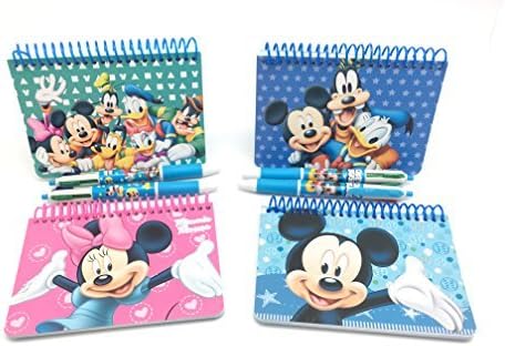 Official Disney Autograph Books 4-Pack Mickey, Minnie, Mickey & Friends, Clubhouse Friends with 4- Multi-Color Pens
