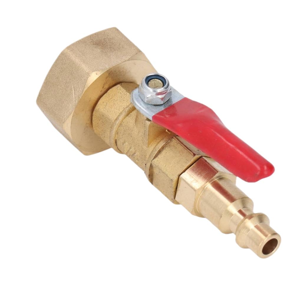 Brass Winterize Blowout Adapter 1/4 Inch Male Quick Connector 3/4 Inch Male GHT Thread for RV Yachts Garden Irrigation Joints(White)
