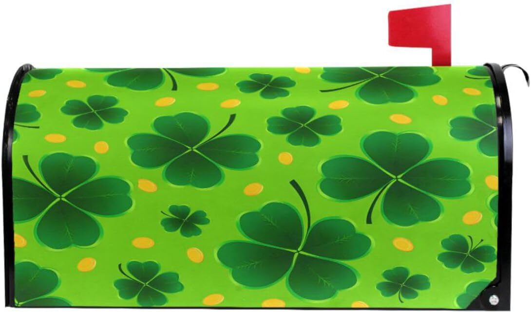 WOOR St Patricks Day Magnetic Magnetic Mailbox Cover Standard Size for Garden Yard Outdoor Decorations-18 x 20.8"