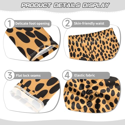 Toddler Girls Leggings Printed Yoga Pants Leggings Yellow Black Leopard for Kids3