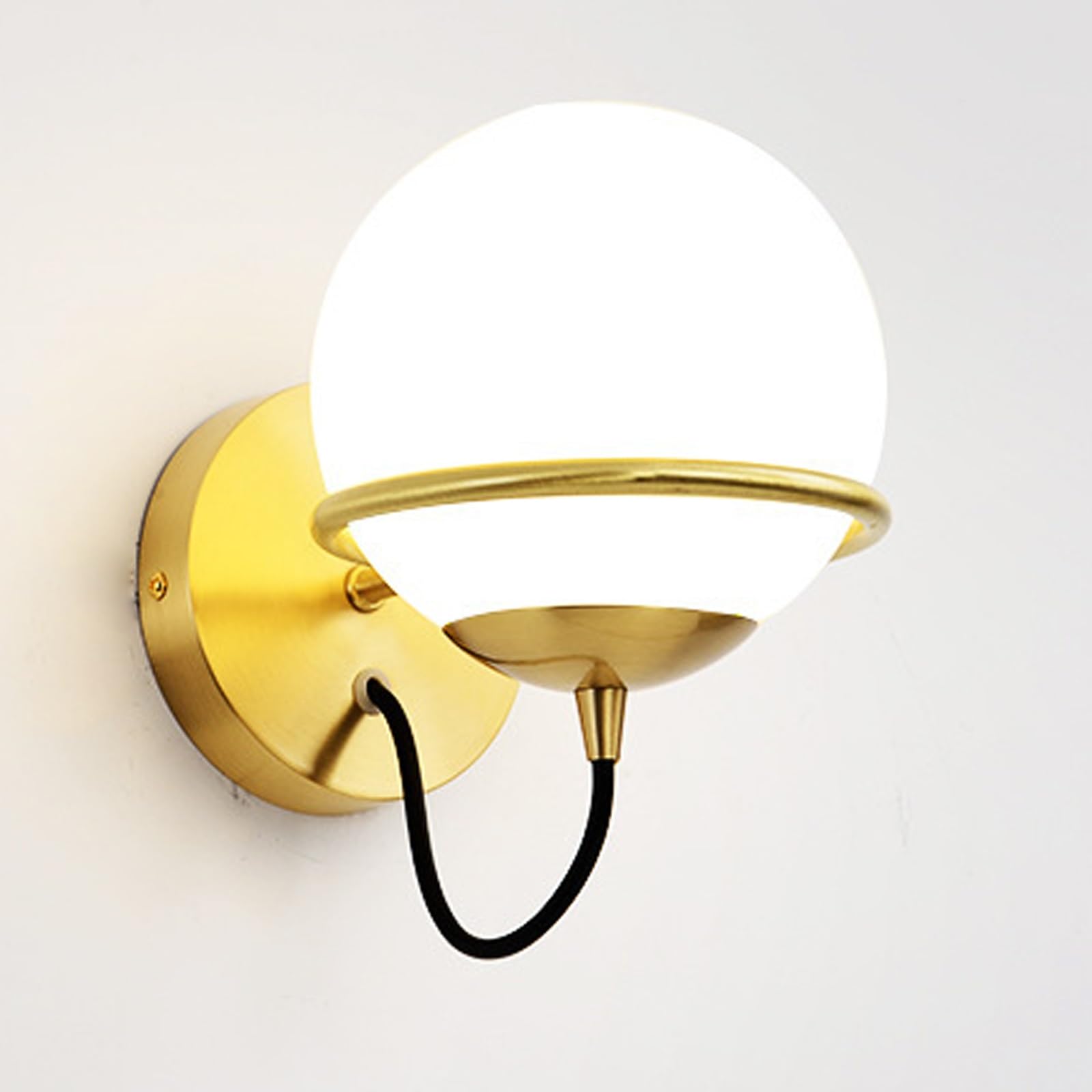 SMCCYYSD Gold Wall Sconce Light Modern Decorative Sconces Lights Over Mirror, G9 Bathroom Vanity Lighting with Glass Shade Globe Mount Lamp for Bedroom Living Room Corridor