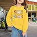 AIMAOMI Girl's First of Day School Graphic Letter Print Sweatshirt Crewneck Long Sleeve Cute Drop Shoulder Pullover Tops(Yellow, 12-13 Years)