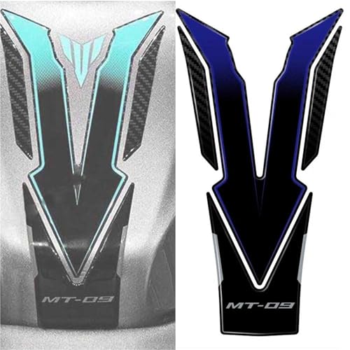 SHQXD Tankaufkleber Tankpad-Schutzzubehör 3D-Harzaufkleber Motorradaufkleber Für Yamaha MT-09 MT09 MT 09 2024(Blu)