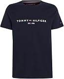 Tommy Hilfiger T-Shirt Manches Courtes Homme Core Tommy Logo Col Ras-du-Cou, Bleu (Sky Captain), L - 1