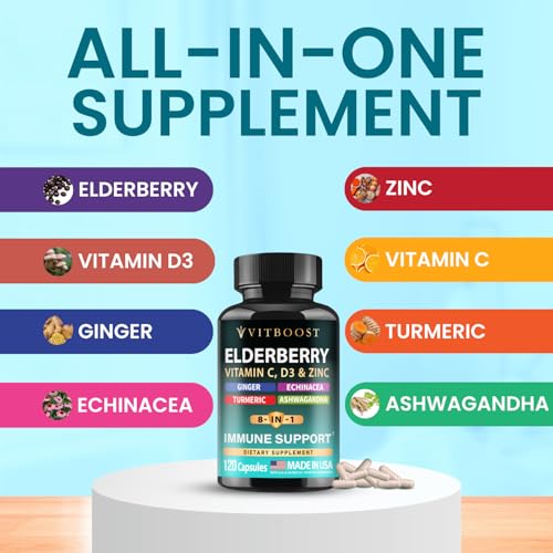 Image of VITBOOST Immune Support Supplement 8 in 1 with Vitamin D 5000 IU - 120 CT