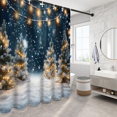 Rideaux de bain avec 12 crochets en polyester résistant 180x200 - 5