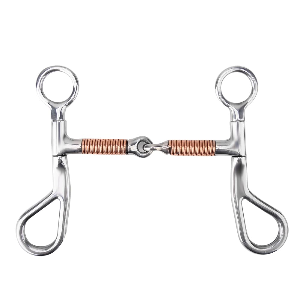 MORSO A Bocca Sciolta in Acciaio Inox Spessore Ottimo per Cavalli Giovani 5 Pollici Argento + Rame