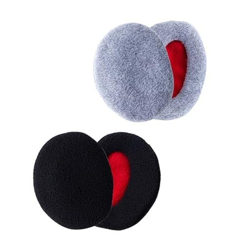 AOTDAOU 2 Pairs Bandless Ear Muffs – Winter Windproof Ear Warmers Fleece Ear Covers (Ear Bags), Lightweight Earmuffs for Men Women, Portable Ear Muffs for Outdoor Activities (Skiing/Hiking/Commuting)