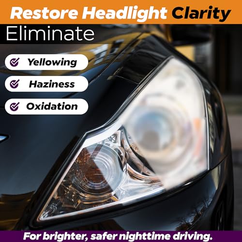 Clear Lights Tech, Headlight Restoration Kit - Headlight Cleaner 3-Wipe System, Restores Clarity, Removes Yellowing & Oxidation, Improves Nighttime Driving Safety, Long Lasting UV Protection.