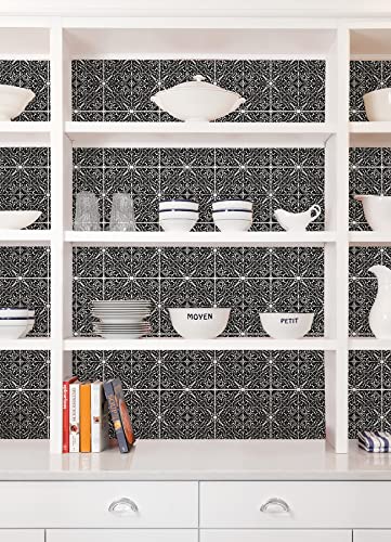 Wallpops Wpbs4647 Embossed Peel And Stick Backsplash Tiles, Black #TOP6