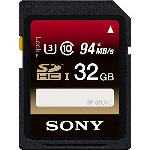Sony 32GB Class 10 UHS-1/U3 SDHC up to 94MB/s Memory Card (SF32UX2/TQ)