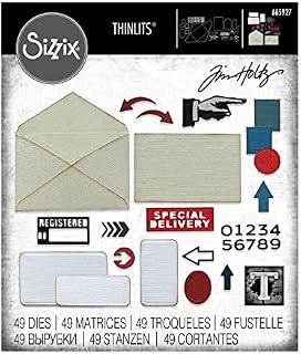 Sizzix Thinlits Die Set 48PK Postale by Tim Holtz | 665927 | Chapter 3 2022, Multicolor, One Size