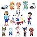 Paw Dog Patrol Décorations de Gâteaux 12 Pièces,Paw Dog Patrol Cupcake Toppers,Paw Dog Patrol Mini Figurines,Pat Patrouille Mini Jouets,pour Fête D'anniversaire Cupcake Décoration Enfant Cadeau