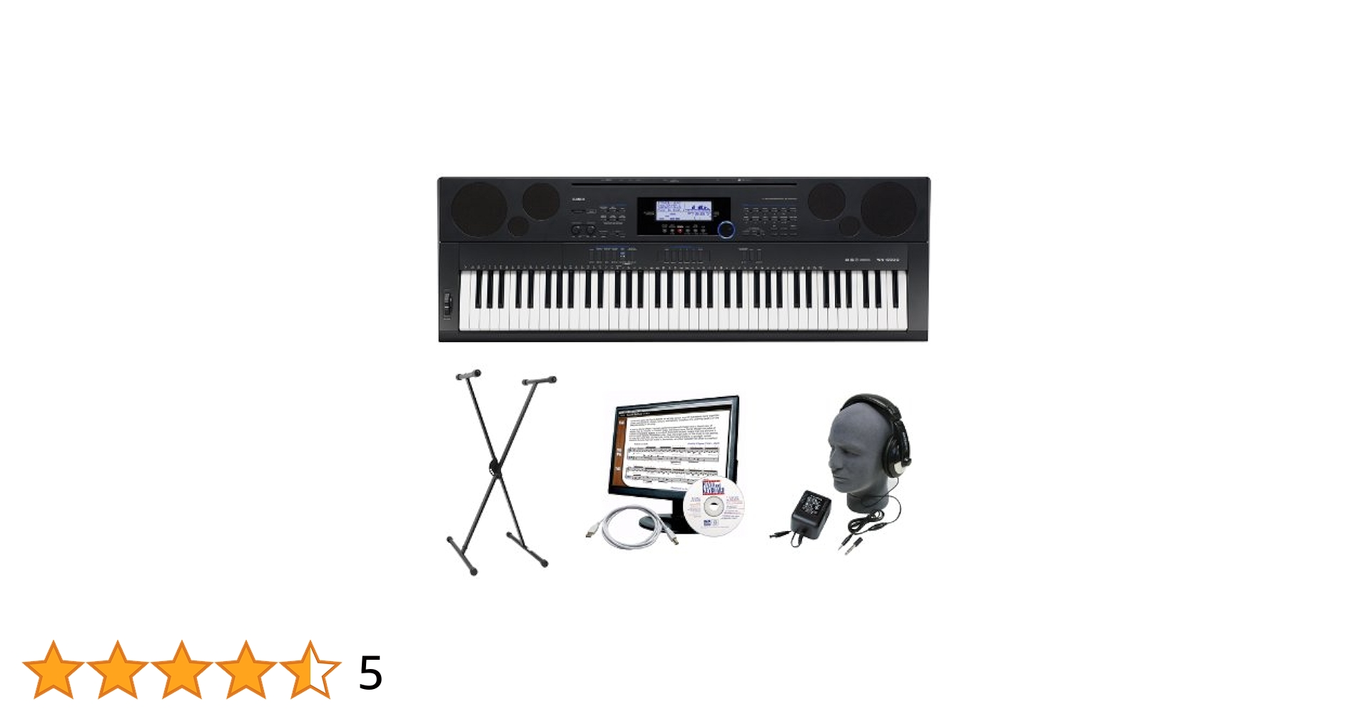 Casio WK-6500 76-Key Portable Premium Keyboard Package with
