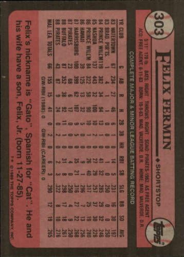 Miniatura 2 de 1989 Topps Baseball Card #303 Felix Fermin