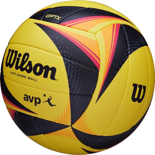 Wilson Unisex-Adult OPTX AVP Game Ball Volleybälle, Yellow/Black/ORANGE, Official