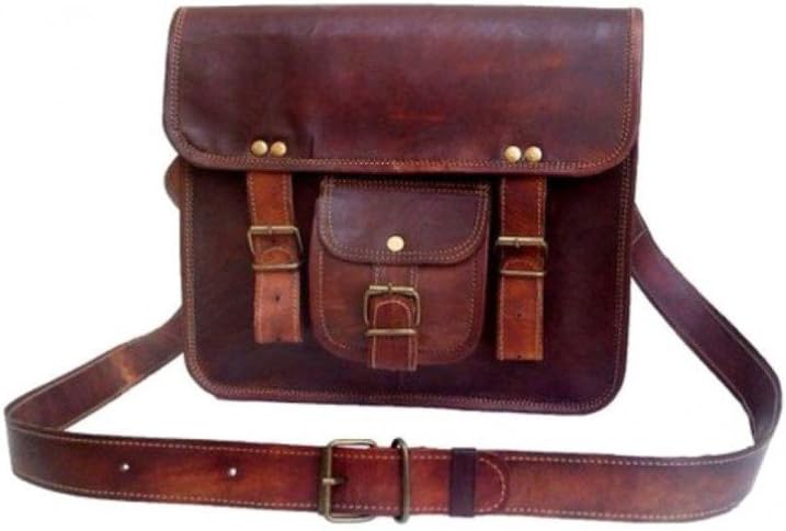 CraftShades Adults Leather Handmade Vintage Style Satchel Laptop Bag One Size Brown
