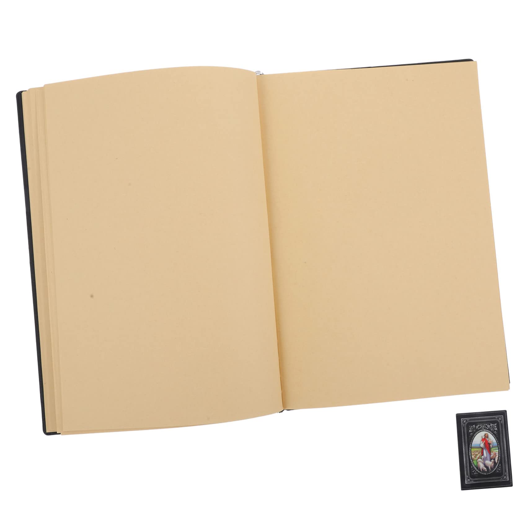 Lurrose 2 Pièces cahier biblique le journal biblique de jésus blocs-notes journal chrétien workbook travelers notebook bloc-notes couverture en cuir cahier de Jésus Papier Silver