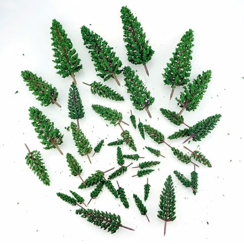 FAZHBARY 44 PCS Model Miniature Trees Plastic Pine Diorama Trees Woodland Scenic Train Scenery Architecture for Crafts Landscape - Thumbnail 3