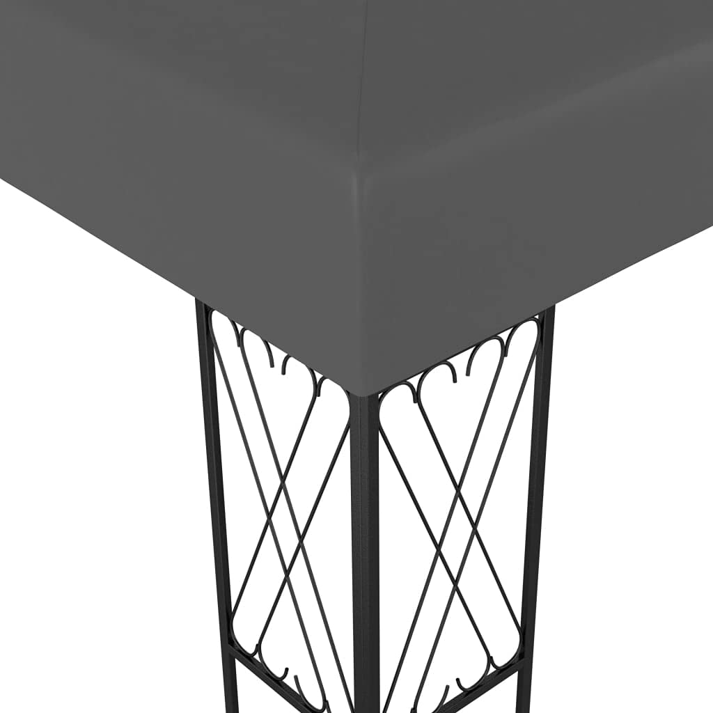 Altana ze sznurkami LED, 3 x 3 m, antracytowa tkanina