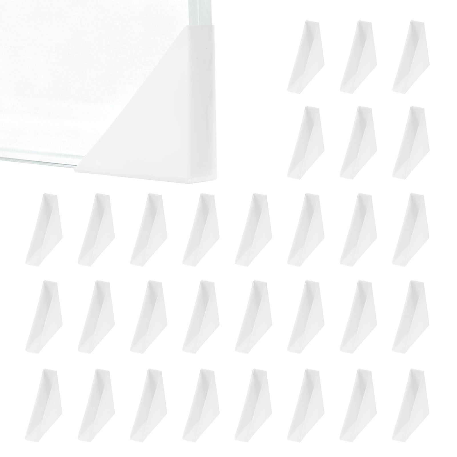 sourcing map 12x50mm Triangle Plastic Corner Protector White 30Pcs
