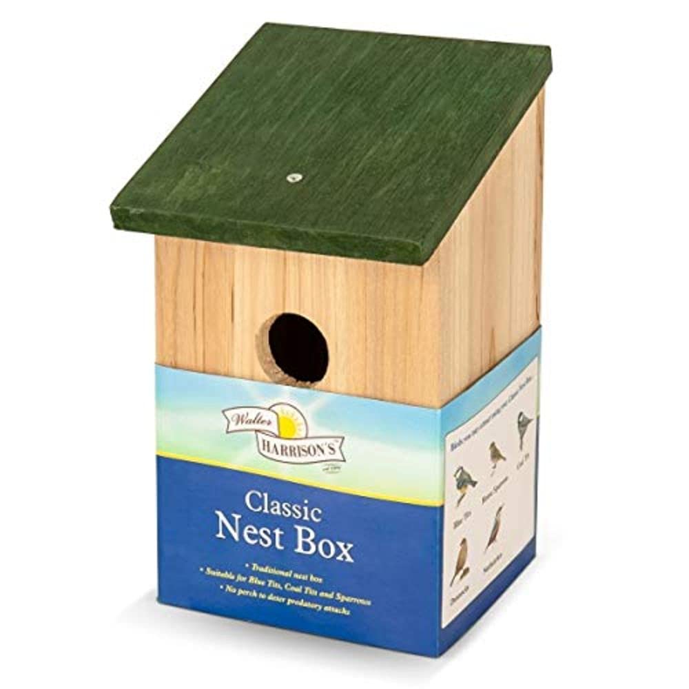 Walter Harrison's Classic Nest Box, Weatherproof Wooden Wild Bird Tree Box