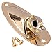 Golden Output Jack Socket Plate & Screws for Fender Strat Guitar