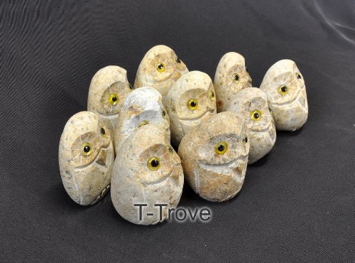 Small Boulder Owl Irregular Shaped 2.5In Tall Set Of 6 #TOP5