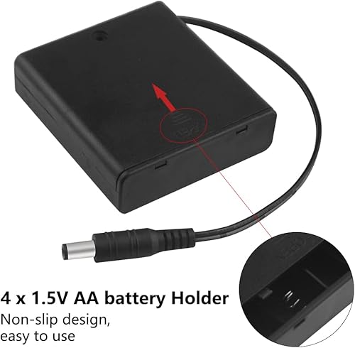 Miniatura 4 de WMYCONGCONG 5 PCS 4 AA Soporte de batería con interruptor 6V batería caso titular con cubierta 4 ranuras 1.5V AA batería caja de almacenamiento con
