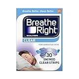 Breathe Right Clear for Sensitive Skin Small/Medium Drug-Free Nasal Strips for Nasal Congestion Relief, 30 count