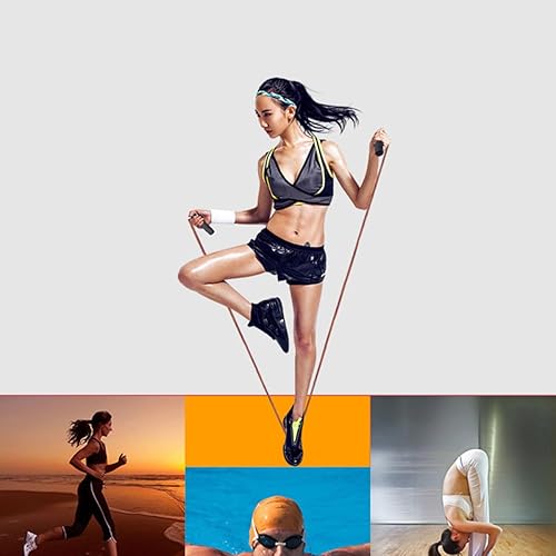Miniatura 2 de Cuerda de saltar ajustable de cuero genuino con rodamientos de velocidad y asas de esponja, cuerda de saltar de alambre de acero de PVC para pérdida
