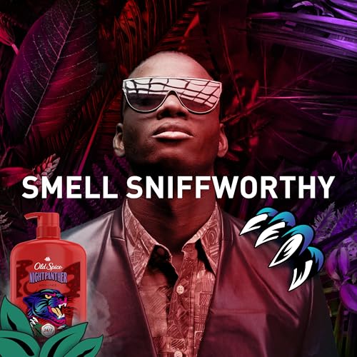 Old Spice Cleansing Body Wash for Men, 3X Defense, 24/7 Shower Fresh with Lasting Scent, 2 in 1 Body and Face Wash, Daily Men’s Wash and Shower Gel, NightPanther Rich Warm Masculine Scent, 33.4 oz