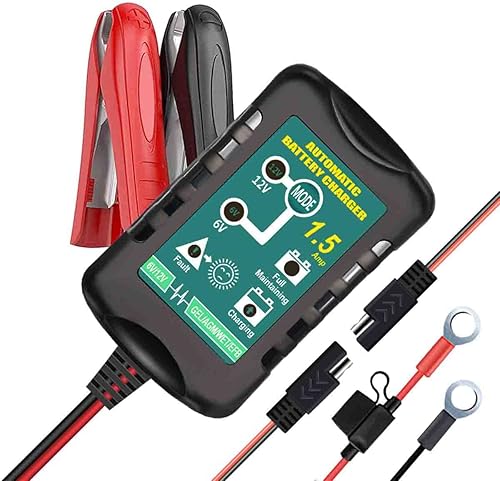 Generic Cargador de batería inteligente de coche para Polaris todos los modelos (excepto Predator) Batería ATV - 6V/12V salida seleccionable - Negro