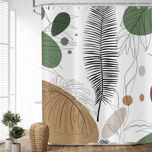 ASDCXZ Boho Leaves Shower Curtain 180x180 cm - Image 4