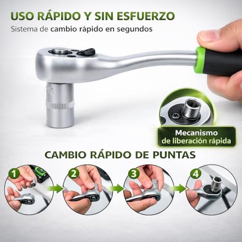 Miniatura 5 de Maletín De Herramientas Completo Profesional De 130pcs Tamaño Pequeño Ideal Coche Con Juego De Llaves De Vasos, Puntas De Destornillador Y Carraca Cromo Vanadio