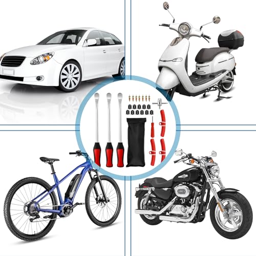 LPZMPZ Reifenheber Reifen Montiereisen 27 PCS Reifenmontierhebel Set, Reifenmontage Werkzeug Set mit 3 Rad Felge Protektoren, Montierhebel Werkzeug für Motorrad E Scooter Fahrrad Wagen Reifen