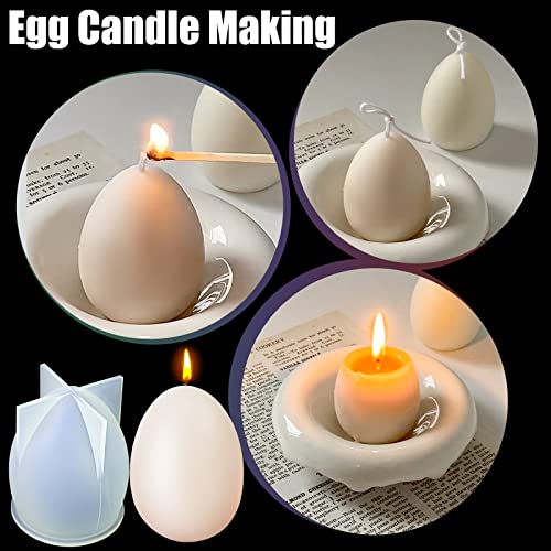 3D Easter Egg Candle Mold, 3 Pcs Silicone Mold For Candle Making, Easter Handmade Candle Making Mould, Diy Craft Resin Mold For Fondant Cake, Aromatherapy Candle, Chocolate, Soap, Candy #TOP2