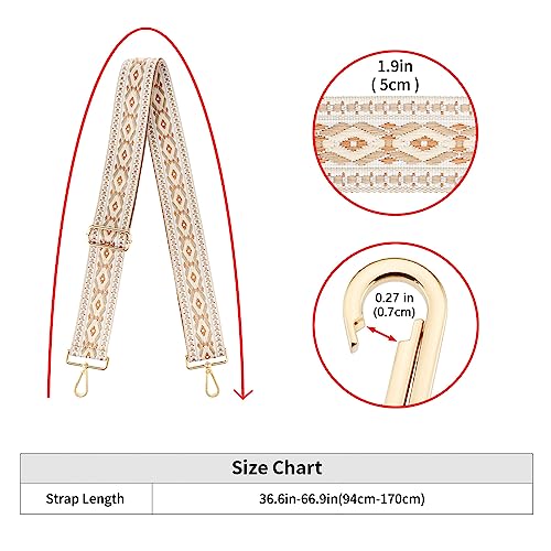 Image of Wide Shoulder Strap Adjustable Replacement Belt Guitar Style Crossbody Bag Handbag Strap Multicolor Canvas Straps(Wide:2in)(Color14)