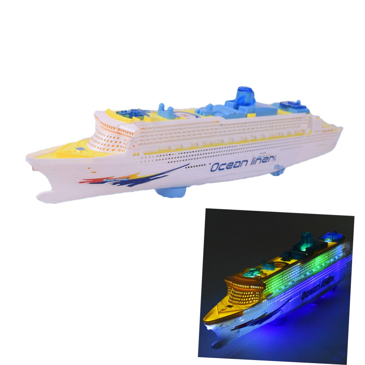 ifundom Nave Elettrica Per Ragazzo Ragazza Con Suoni e Led Giocattolo Da Collezione Per Sviluppo Infantile Modellino Di Nave Da Crociera Simulata e Galleggiante Per Gioco