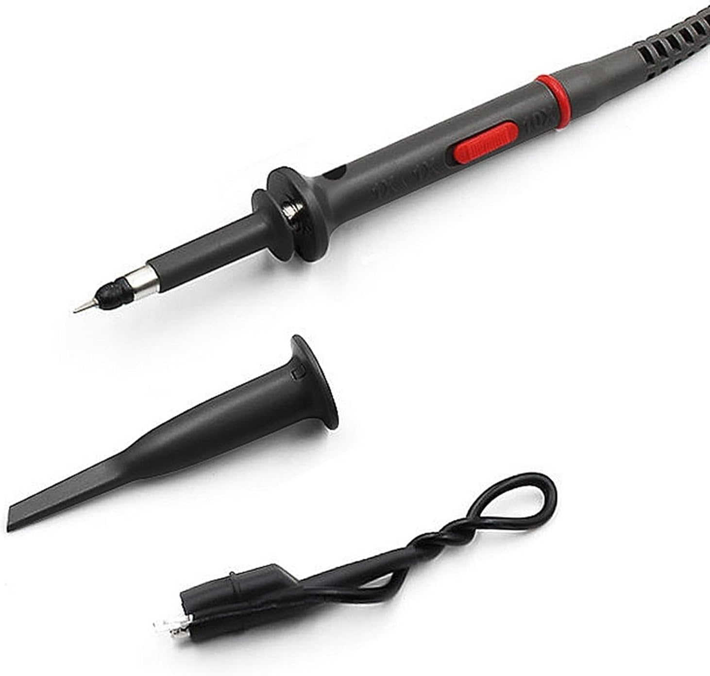 P7200 200MHz Oscilloscope Probe X1/X10 BNC Protective Cap Scope Probe DC-200MHz with Color Rings