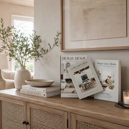 3 PCS Faux Decorative Books for Home Decor-Coffee Table Books Decor-Aesthetic Fake/Faux Books for Decoration,libros Decoration for Coffee Table, Shelf Accessories (Travel House Live Natural)