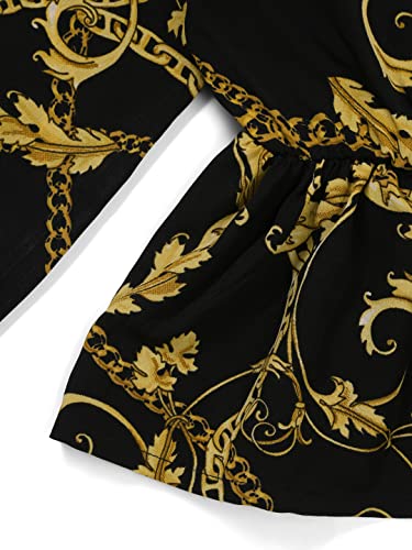 Image of pluss Girl Black Floral Print Top (GTP13952-GOLDENNUGGETPRT)